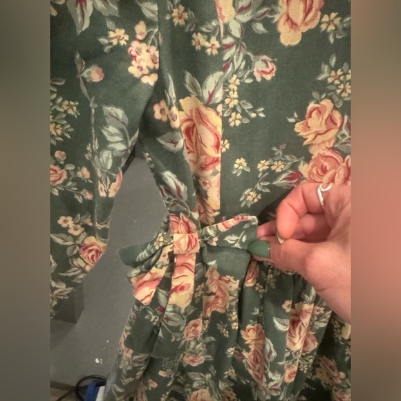 Vintage David Charles Girls Dress Floral Lace Collar Puff Sleeve girls size 8 - Picture 4 of 7